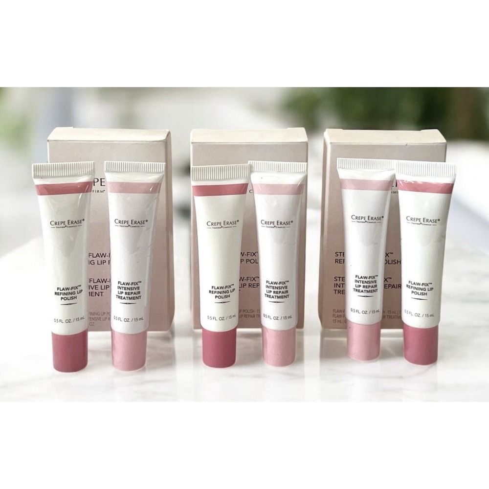 6 Crepe Erase Flaw-Fix Refining Lip Polish & Repair Treatment 0.5 oz 3 NEW BOXES
